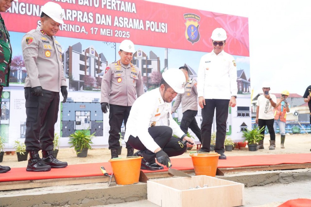 Gubernur Harum Hadiri Peletakan Batu Pertama Pembangunan Aspol Gelatik